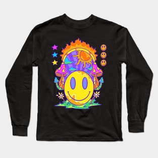 Smiley Summer Good Vibes Long Sleeve T-Shirt